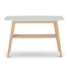 Consolle in marmo, rovere / noce, 1 persona — 109L x 30P x 79A cm