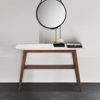 Consolle in marmo, rovere / noce, 1 persona — 109L x 30P x 79A cm