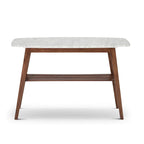 Consolle in marmo, rovere / noce, 1 persona — 109L x 30P x 79A cm