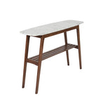 Consolle in marmo, rovere / noce, 1 persona — 109L x 30P x 79A cm