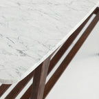 Consolle in marmo, rovere / noce, 1 persona — 109L x 30P x 79A cm