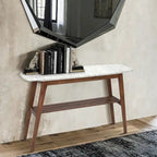 Consolle in marmo, rovere / noce, 1 persona — 109L x 30P x 79A cm
