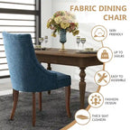 Sedia da pranzo con schienale ad ali rivestita in lino, stile Channel Back, set da 2 – Beige / Marrone / Nero / Blu / Grigio / Bianco