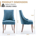 Sedia da pranzo con schienale ad ali rivestita in lino, stile Channel Back, set da 2 – Beige / Marrone / Nero / Blu / Grigio / Bianco
