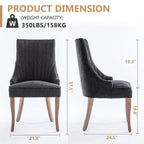 Sedia da pranzo con schienale ad ali rivestita in lino, stile Channel Back, set da 2 – Beige / Marrone / Nero / Blu / Grigio / Bianco