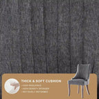Sedia da pranzo con schienale ad ali rivestita in lino, stile Channel Back, set da 2 – Beige / Marrone / Nero / Blu / Grigio / Bianco