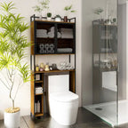 Mobiletto da bagno salvaspazio sopra WC, noce, anta singola