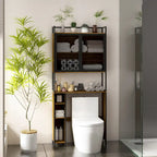 Mobiletto da bagno salvaspazio sopra WC, noce, anta singola