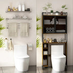 Mobiletto da bagno salvaspazio sopra WC, noce, anta singola