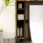 Mobiletto da bagno salvaspazio sopra WC, noce, anta singola