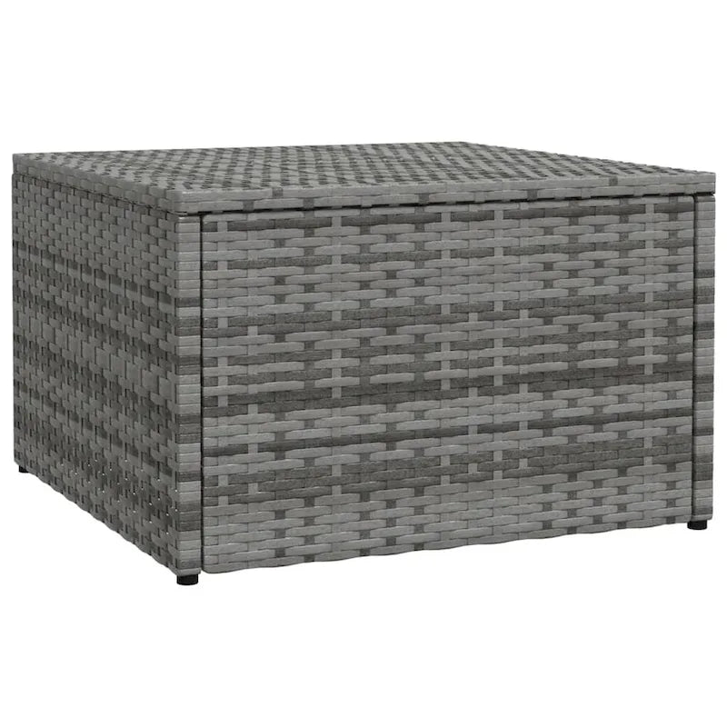 Poggiapiedi Pouf Ottomano da Esterno in Rattan PE Grigio per 1 Persona