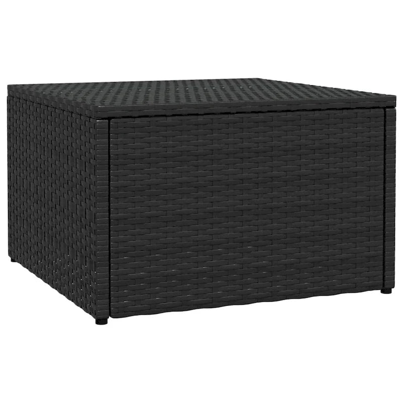 Poggiapiedi Pouf Ottomano da Esterno in Rattan PE Grigio per 1 Persona