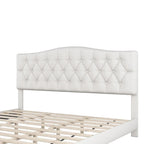 Letto Imbottito a Piattaforma Trapuntato Beige, Queen/King, 2 Posti