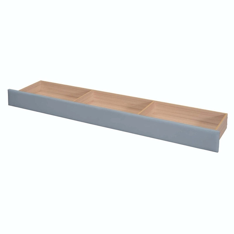 Letto imbottito a piattaforma beige/grigio, queen+twin XL, per 2 persone