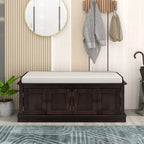 Panca contenitore con 4 ante — Bianco / Grigio anticato / Espresso / Blu anticato, 1 posto