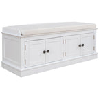 Panca contenitore con 4 ante — Bianco / Grigio anticato / Espresso / Blu anticato, 1 posto