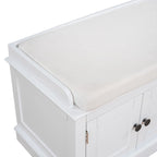 Panca contenitore con 4 ante — Bianco / Grigio anticato / Espresso / Blu anticato, 1 posto