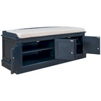 Panca contenitore con 4 ante — Bianco / Grigio anticato / Espresso / Blu anticato, 1 posto