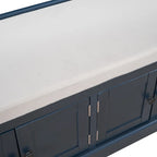 Panca contenitore con 4 ante — Bianco / Grigio anticato / Espresso / Blu anticato, 1 posto