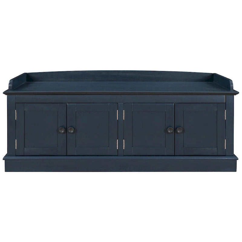 Panca contenitore con 4 ante — Bianco / Grigio anticato / Espresso / Blu anticato, 1 posto