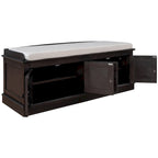Panca contenitore con 4 ante — Bianco / Grigio anticato / Espresso / Blu anticato, 1 posto