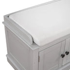Panca contenitore con 4 ante — Bianco / Grigio anticato / Espresso / Blu anticato, 1 posto