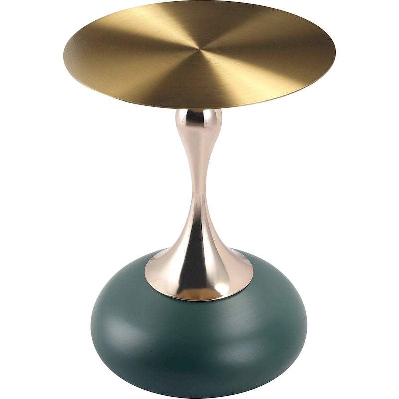 Tavolino rotondo con piedistallo da 45 cm – Verde / Bianco / Blu / Oro / Ottone