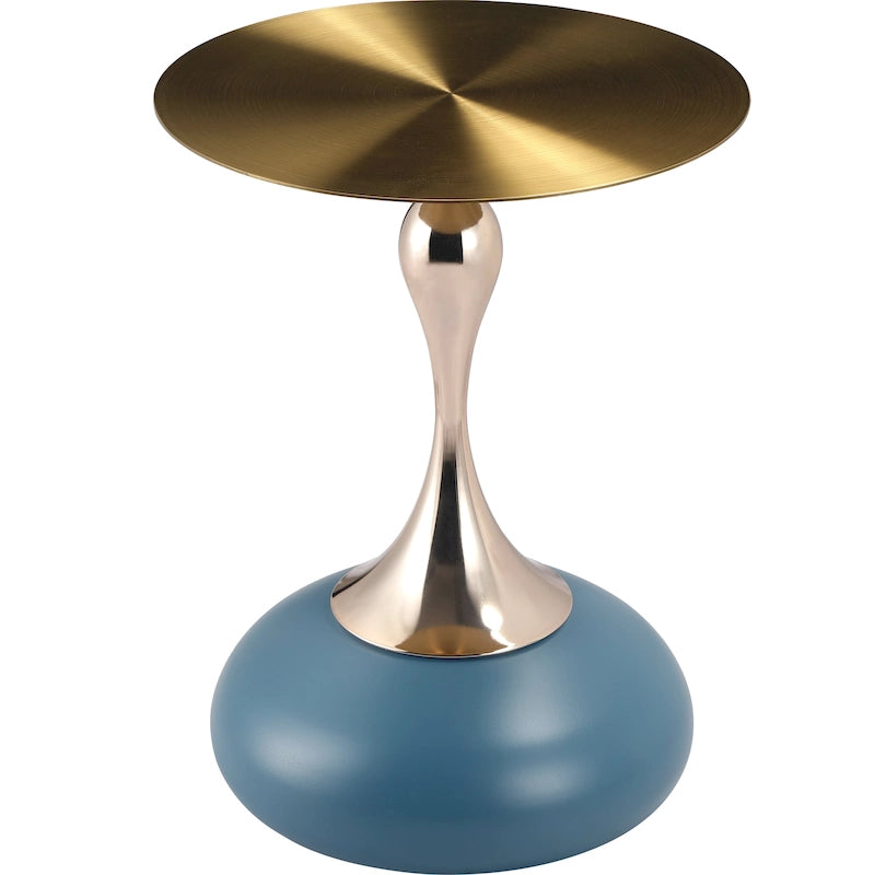 Tavolino rotondo con piedistallo da 45 cm – Verde / Bianco / Blu / Oro / Ottone