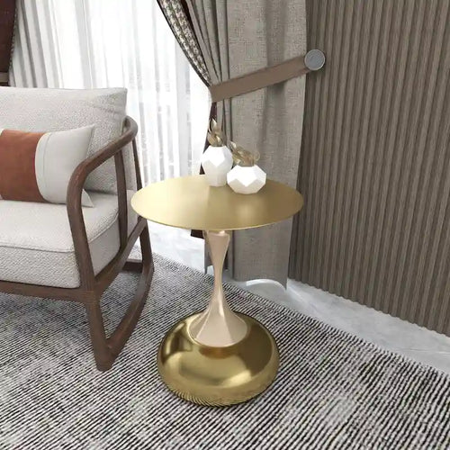 Tavolino rotondo con piedistallo da 45 cm – Verde / Bianco / Blu / Oro / Ottone