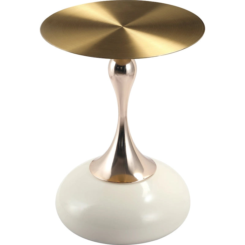 Tavolino rotondo con piedistallo da 45 cm – Verde / Bianco / Blu / Oro / Ottone