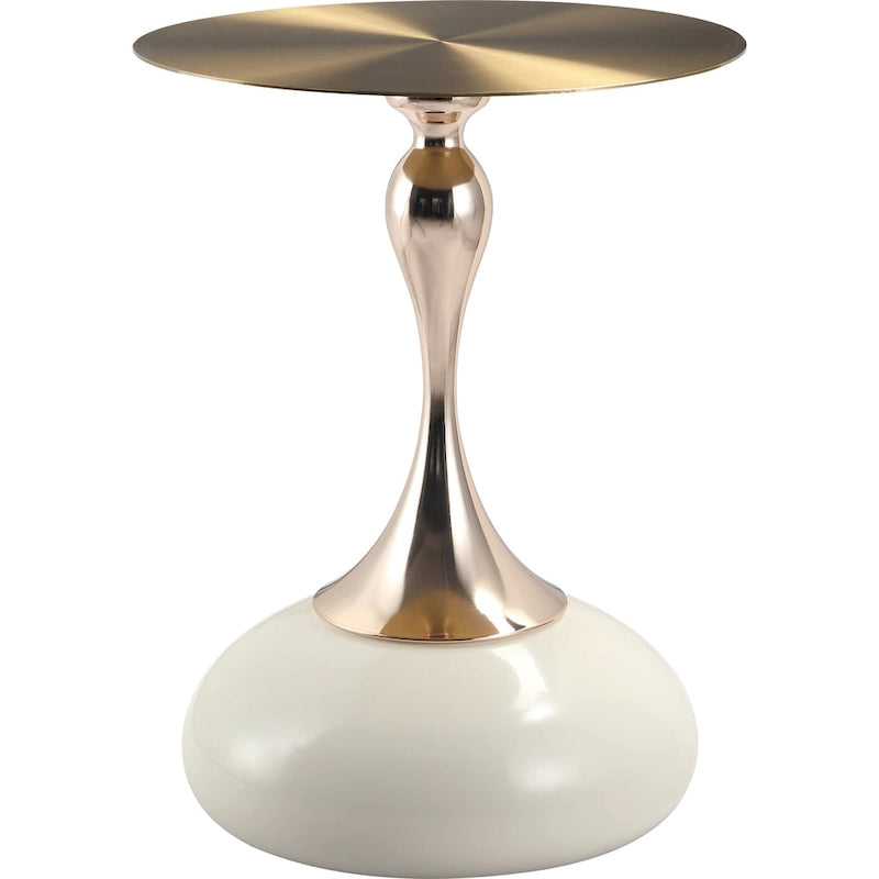 Tavolino rotondo con piedistallo da 45 cm – Verde / Bianco / Blu / Oro / Ottone
