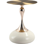 Tavolino rotondo con piedistallo da 45 cm – Verde / Bianco / Blu / Oro / Ottone