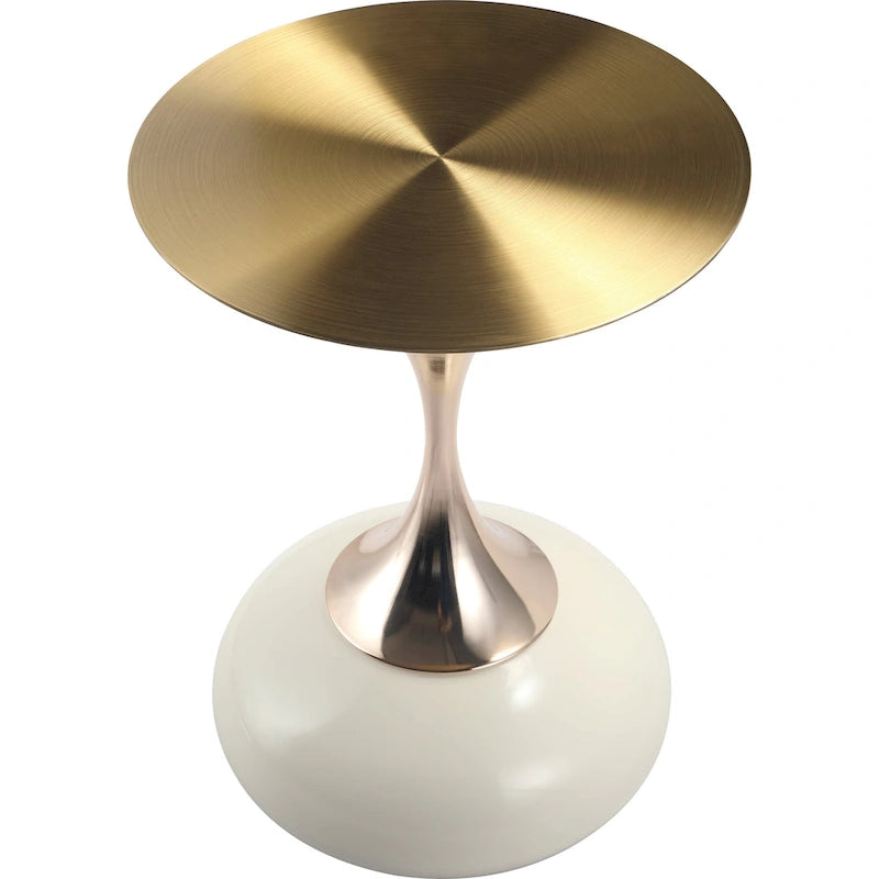 Tavolino rotondo con piedistallo da 45 cm – Verde / Bianco / Blu / Oro / Ottone