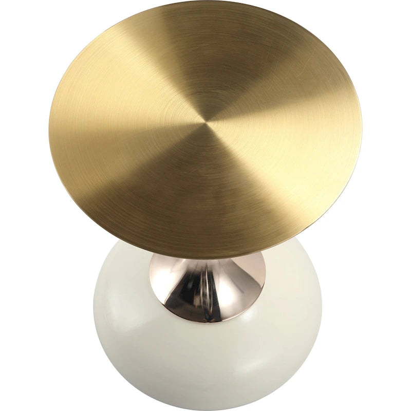 Tavolino rotondo con piedistallo da 45 cm – Verde / Bianco / Blu / Oro / Ottone