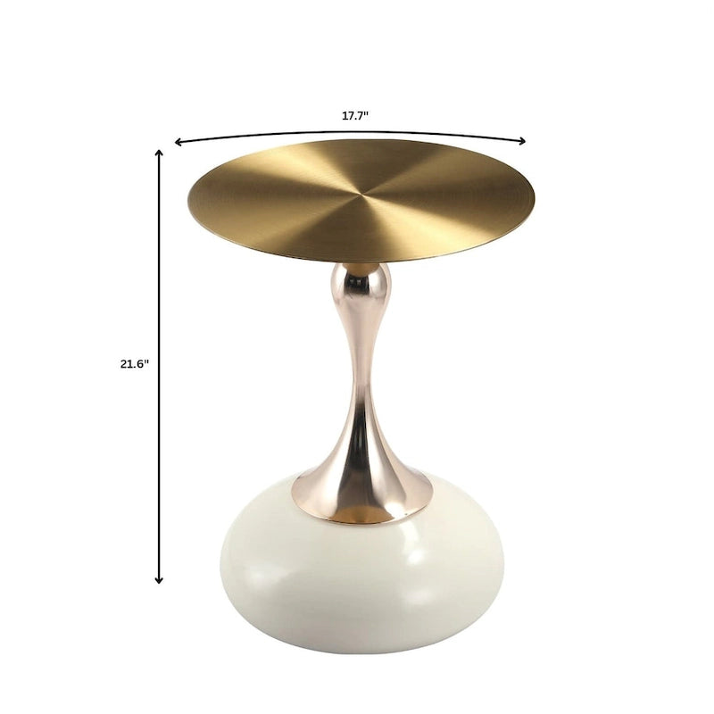Tavolino rotondo con piedistallo da 45 cm – Verde / Bianco / Blu / Oro / Ottone