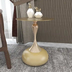 Tavolino rotondo con piedistallo da 45 cm – Verde / Bianco / Blu / Oro / Ottone