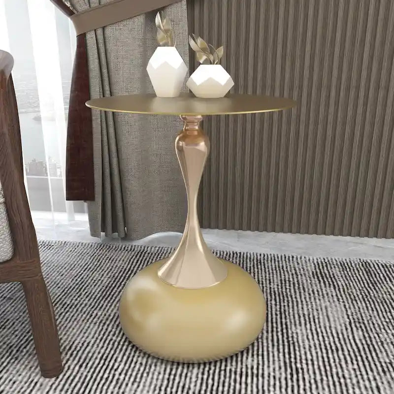 Tavolino rotondo con piedistallo da 45 cm – Verde / Bianco / Blu / Oro / Ottone