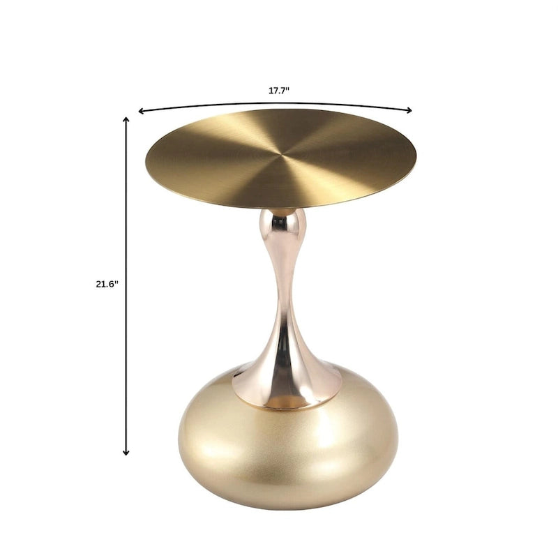Tavolino rotondo con piedistallo da 45 cm – Verde / Bianco / Blu / Oro / Ottone