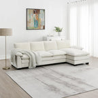 Divano Sezionale a L in ciniglia con chaise longue, 5 posti — Zenzero / Beige / Grigio / Blu Scuro