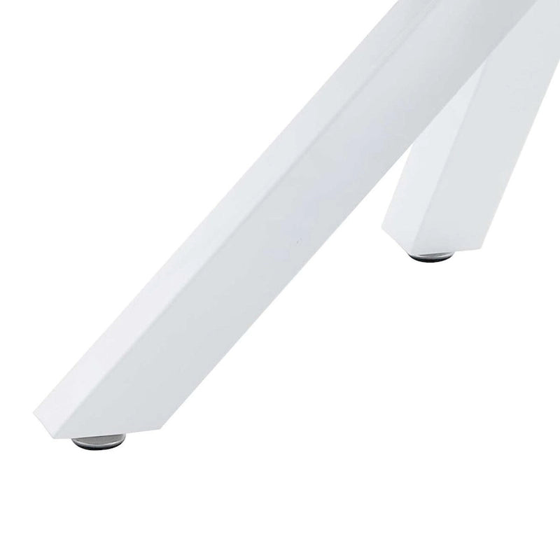 Tavolo da pranzo rotondo, bianco/nero/marmo bianco, piano in MDF e gambe in metallo, 2-4 posti