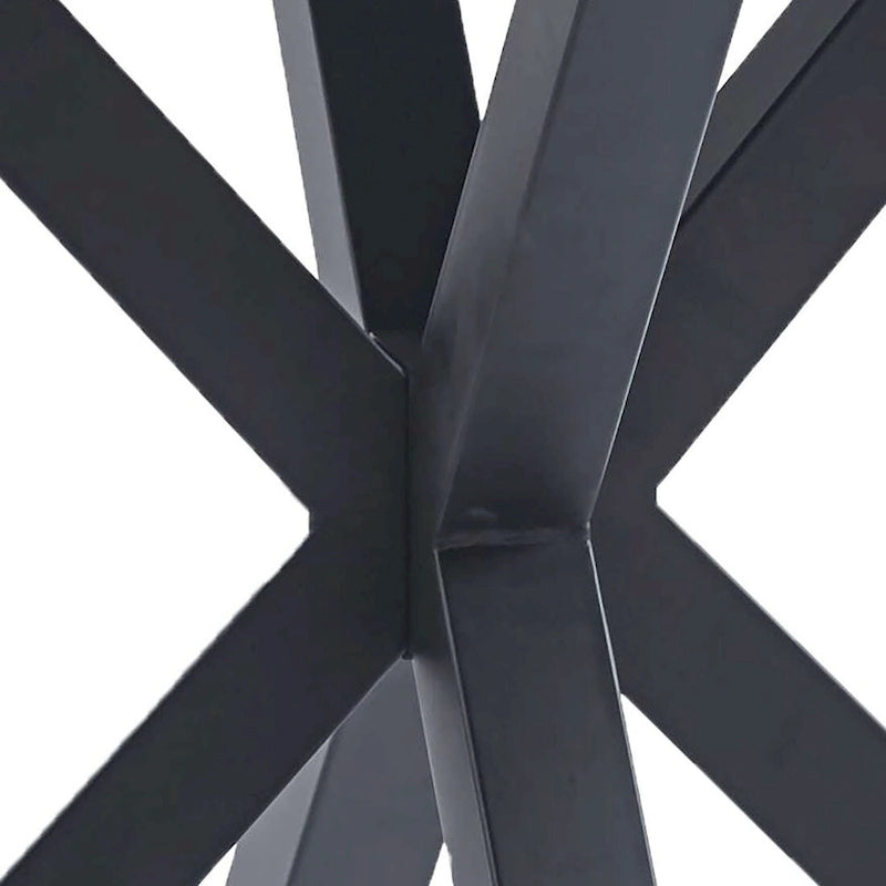 Tavolo da pranzo rotondo, bianco/nero/marmo bianco, piano in MDF e gambe in metallo, 2-4 posti