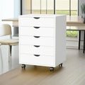 Cassettiera a 5 cassetti con ruote — Bianco / Nero, Stile moderno, Monouso