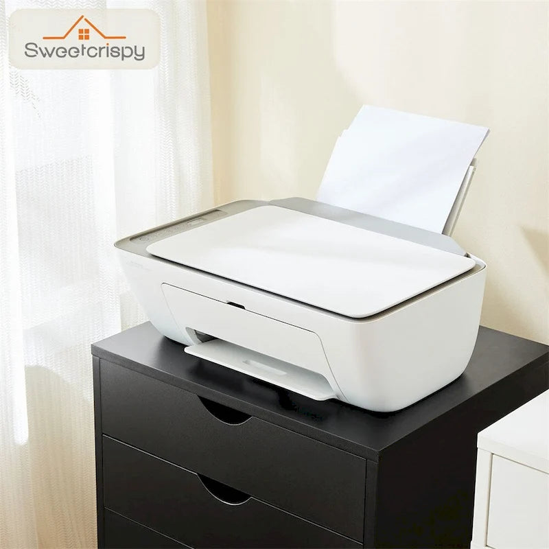 Cassettiera a 5 cassetti con ruote — Bianco / Nero, Stile moderno, Monouso