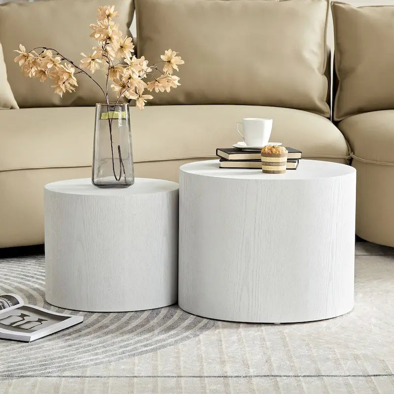 Tavolini Nido, Set da 2 — Rovere / Nero Opaco / Noce / Bianco / Blu / Bianco Sporco