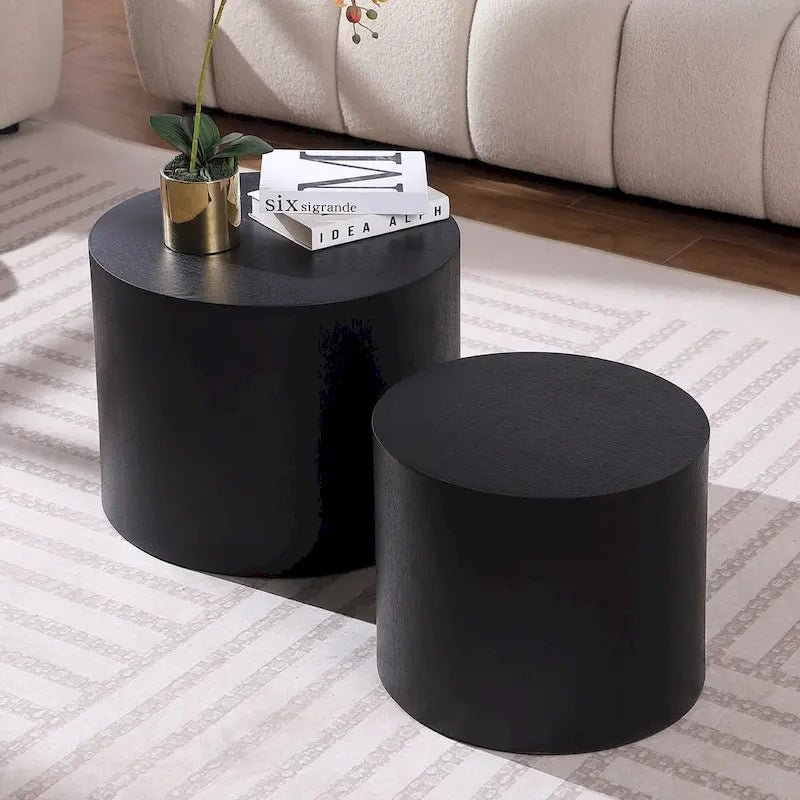 Tavolini Nido, Set da 2 — Rovere / Nero Opaco / Noce / Bianco / Blu / Bianco Sporco