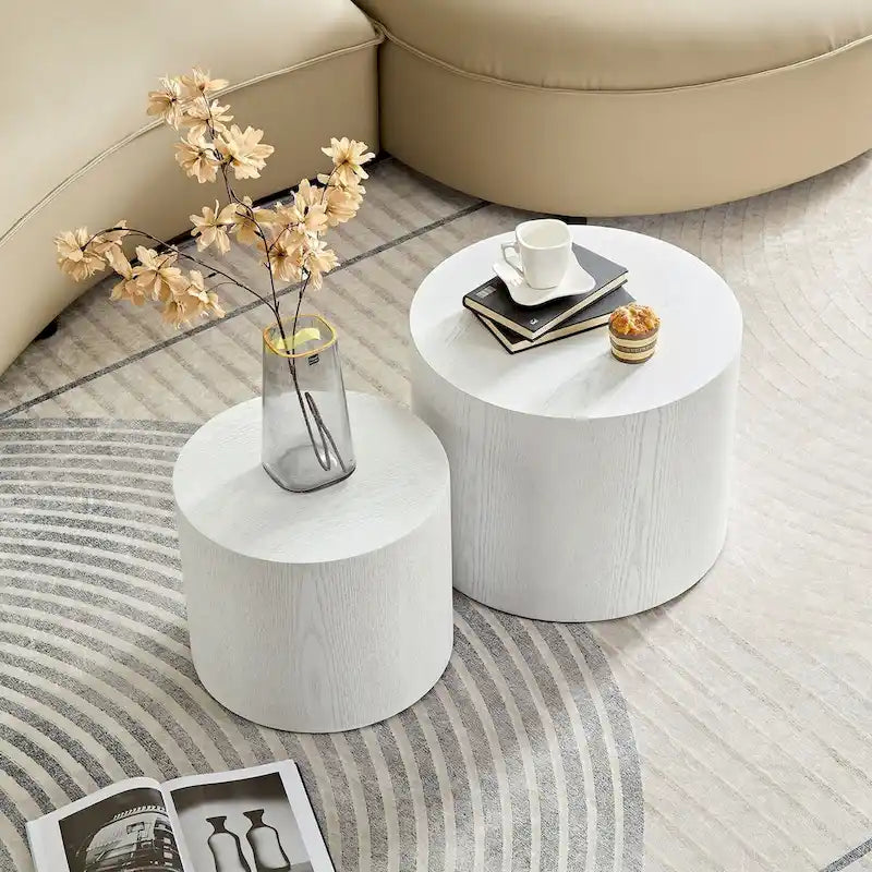 Tavolini Nido, Set da 2 — Rovere / Nero Opaco / Noce / Bianco / Blu / Bianco Sporco