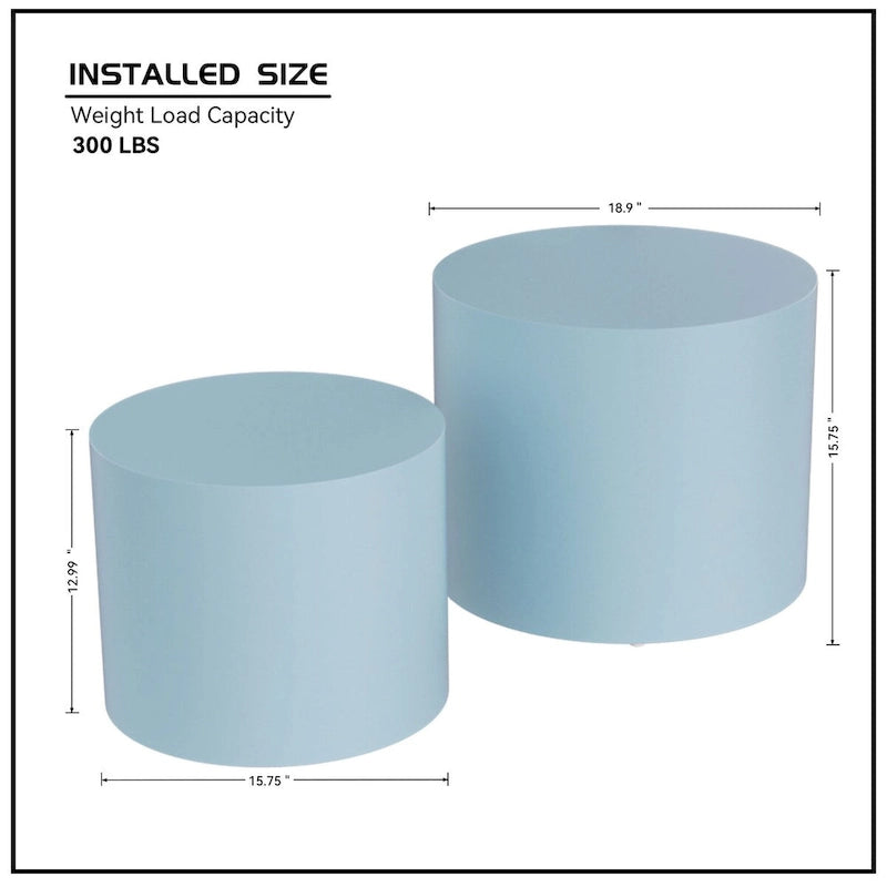 Tavolini Nido, Set da 2 — Rovere / Nero Opaco / Noce / Bianco / Blu / Bianco Sporco