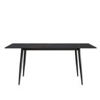 Tavolo da pranzo rettangolare in pietra sinterizzata, stile Mid-Century, per 6 persone, bianco/nero