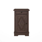 Tavolino Marrone con Ricarica USB, Piano in MDF, 58 cm H