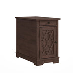 Tavolino Marrone con Ricarica USB, Piano in MDF, 58 cm H